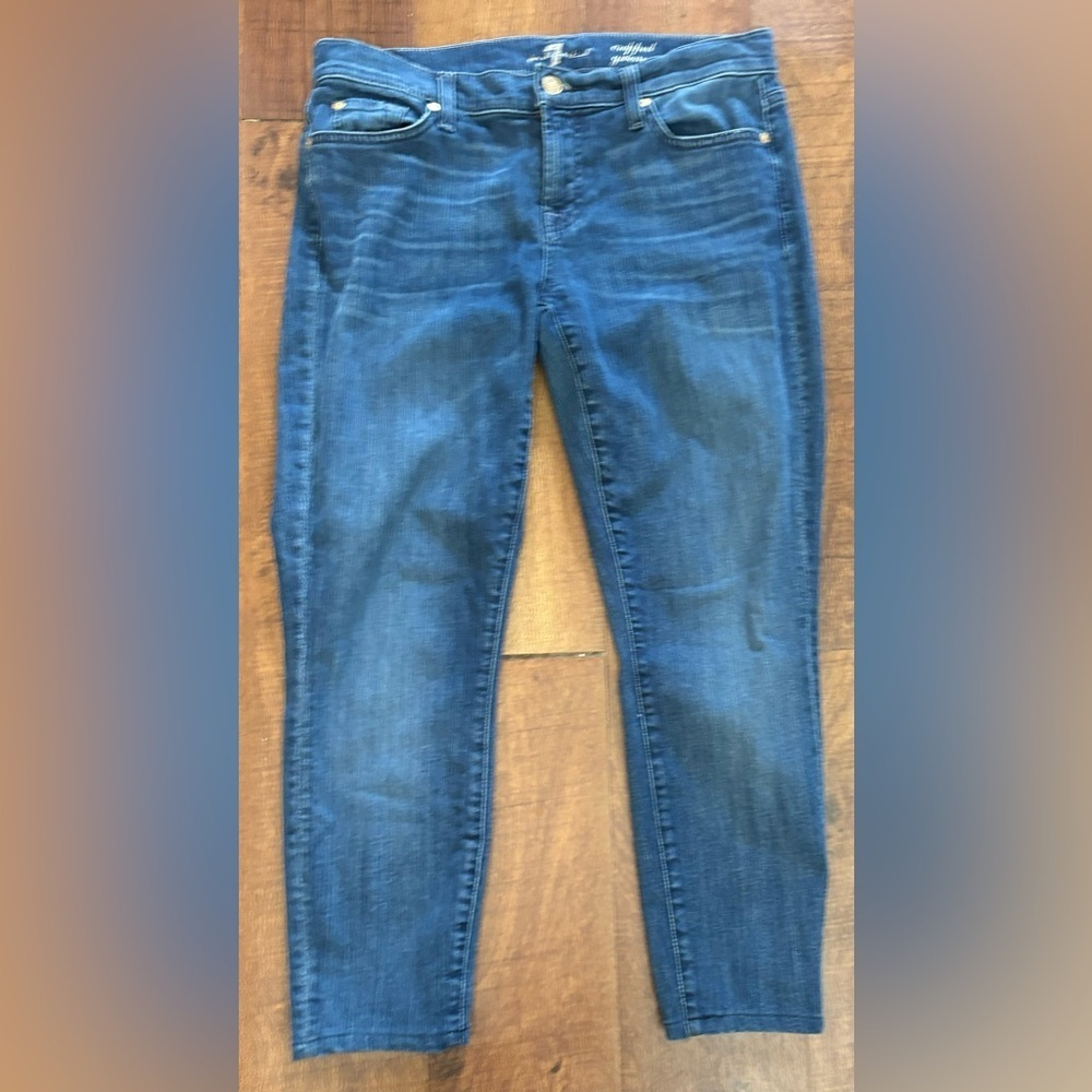7 for all mankind women’s cropped gwenevere jeans Sz 30 waist denim